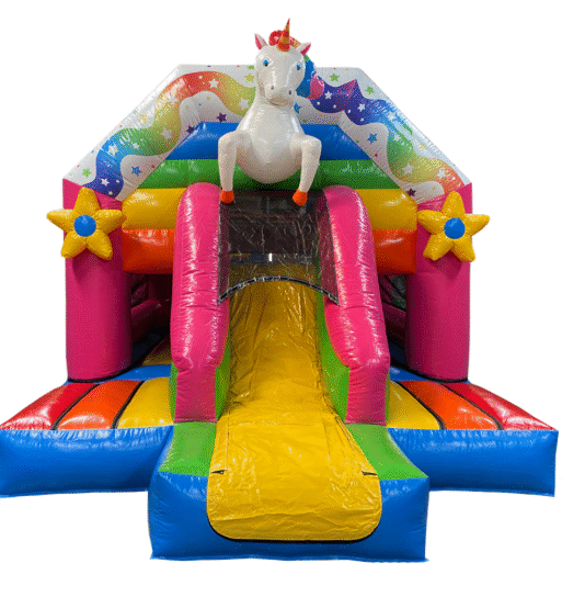 Château gonflable Licorne 5 x 5 x 3,5 m livré, installé
