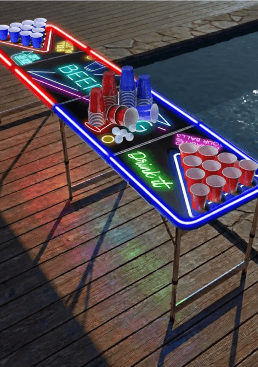 table beer pong lumineuse