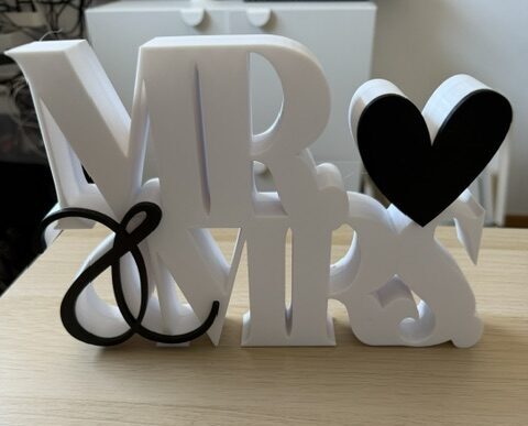 DÉCORATION "MR & MRS white and black"