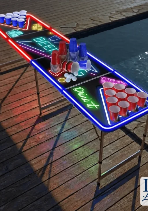 Table beer pong lumineuse